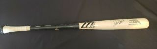 Matt Adams Game Autographed Baseball Bat