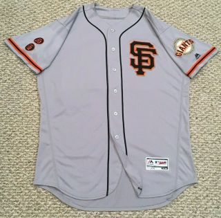 GREEN size 48 38 2016 SAN FRANCISCO GIANTS GAME jersey road gray ALT MLB 2