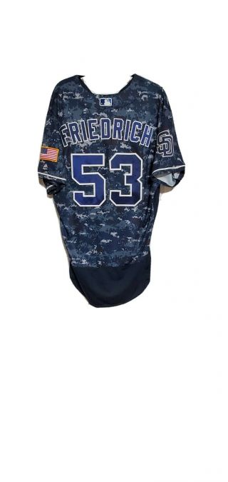 San Diego Padres Christian Friedrich 2016 Blue Camouflage Game Worn Jersey