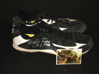 Michael Chavis Boston Red Sox Autographed Signed 2017 Game Cleats Black 2 3