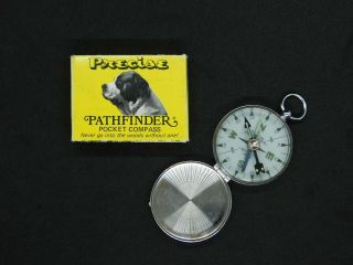 Vintage Precise Pathfinder Pocket Compass Made In Japan
