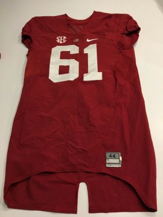 Game Worn 2016 Alabama Crimson Tide Bama Football Jersey Nike Size 44 61