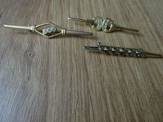 3 Lovely Vintage Bar Brooches