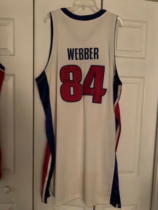 Chris Webber Signed Game Worn Pistons Jersey Ball Boy Loa