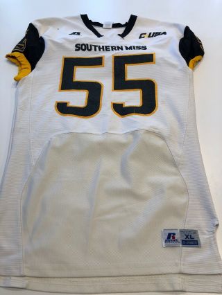 Game Worn Southern Mississippi Golden Eagles Football Jersey Xl 55