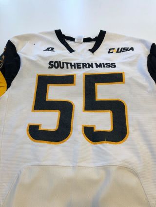 Game Worn Southern Mississippi Golden Eagles Football Jersey XL 55 2