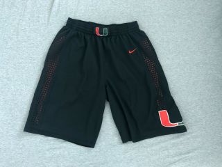 Miami Hurricanes Um Team Issued Game Worn Nike Basketball Shorts L Large