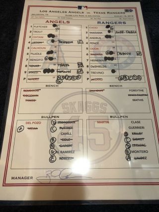 Anaheim Angels Game Lineup Card Trout Ohtani Pujols