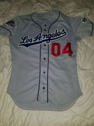 2001 Team Issued Rawlings Los Angeles Dodgers Jersey Size 44 Anniversary Patch