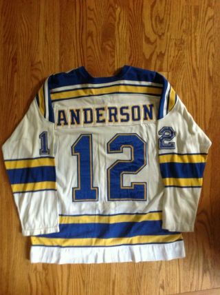 Early 1980s Perry Anderson St Louis Blues Game Worn Hockey Jersey