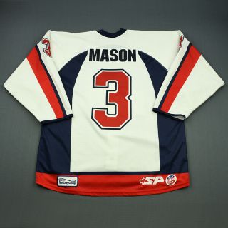 2009 - 10 Jeff Mason Kalamazoo Wings Game Worn ECHL Hockey Jersey MeiGray 2