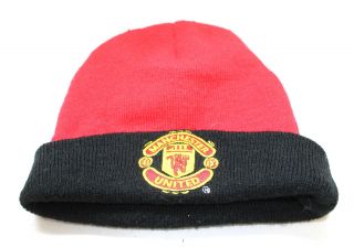 Vintage Manchester United Red & Black Knit Beanie Hat - One Size - Z05