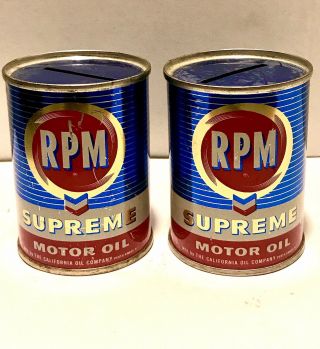Vintage Rpm Oil Can Coin Bank