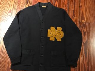 Vintage Game Worn 1946 Notre Dame Football Baseball Letter Sweater