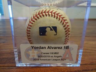 Yordan Alvarez Astros Game Single Baseball 9/20/2019 Hit 92 Al Roy Rookie