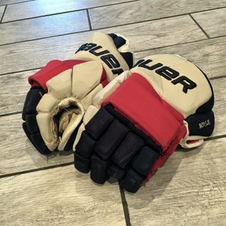 Bauer Nhl Game Worn Gloves York Rangers Brian Boyle Team Issued Pro