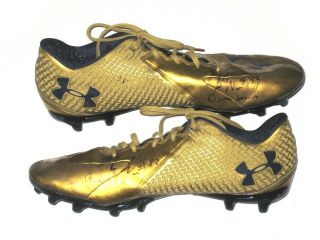 Nic Weishar Notre Dame Fighting Irish Game Worn Signed Gold Under Armour Cleats