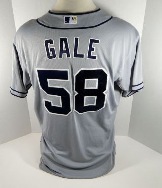 2015 San Diego Padres Rocky Gale 58 Game Issued Grey Jersey
