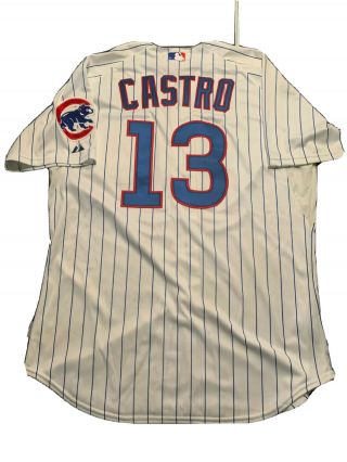 Starlin Castro Chicago Cubs Game / Worn Jersey Mlb Auth Photomatched