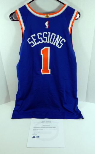 2017 - 18 York Knicks Ramon Sessions 1 Game Blue Jersey Vs No 123017