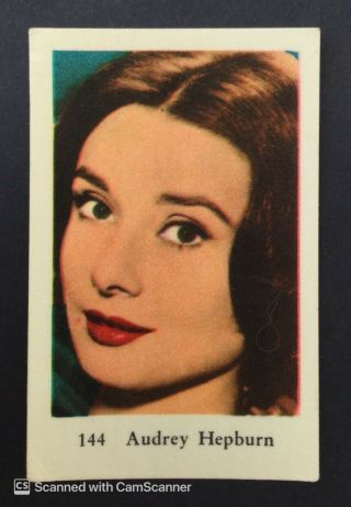 Audrey Hepburn Vintage 1960s Swedish Dutch Gum Card 144