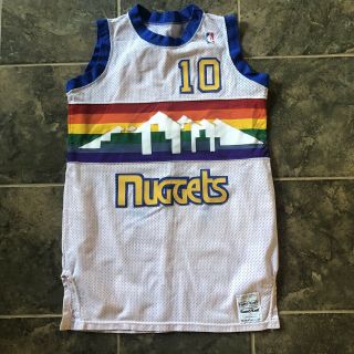 Vintage Sand Knit Denver Nuggets Willie White Game Worn Rainbow Jersey 38