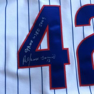 2009 Alfonso Soriano Chicago Cubs Game Worn Signed Jersey 42 Robinson Day 2