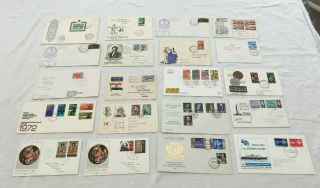 Job Lot X 20 First Day Covers Assorted Countries Vintage 1950 