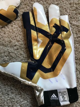2013 TEAM ISSUED NOTRE DAME FOOTBALL ADIDAS LOGO ND GLOVES XL 3