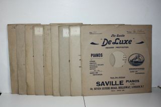 Vintage Collectable - 9 X 12 " Cardboard 78 Record Sleeves - Saville,  Fitzsimmons