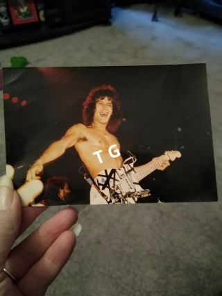 Vtg Actual Photograph Photo Eddie Van Halen Shirtless Live Concert Poster Rip