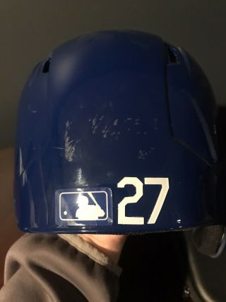 Ryan Flaherty Atlanta Braves GAME WORN BATTING HELMET 2018 Throwback Helmet 3