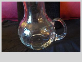 Vintage Lenox Crystal Glass Pitcher Vase Slight Ribbing 7.  5 