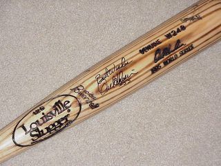 Orel Hershiser 1995 World Series Game Signed Bat Indians Dodgers