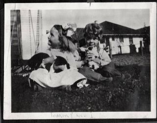 Vintage Photograph 1920 - 30s Kids Boy Girl Clothes Fashion Cats Kittens Old Photo