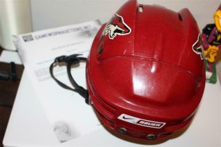 Arizona Phoenix Coyotes Derek Morris Game Worn Jersey Helmet Autographed Loa Dmo