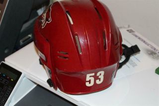 Arizona Phoenix Coyotes Derek Morris Game Worn Jersey Helmet Autographed LOA DMO 3