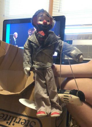 Vintage Emmett Kelly Weary Willie Clown Doll With Stand Cute Rare Foot