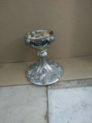 Vintage Silver Plated Godinger Candle Holder Flower Design