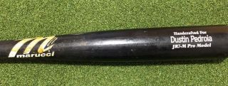 Dustin Pedroia Gamed Personalized Baseball Bat - (cracked) Marucci