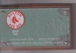 For The Jimmy Fund,  A Piece Of Green Monster Wall From Fenway Park