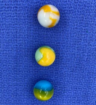 Vintage Peltier Rainbo & Peerless Patch Marbles -.  63 &.  66 Nm, .  63 Collectible