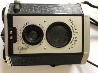 Vintage Eastman Kodak Co.  Brownie Reflex Synchro Model with leather case fair 2