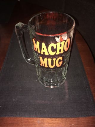 Vtg Ziggy Glass Mug Tankard Beer Stein Macho Mug Glass 8 " Tall Tom Wilson 1979