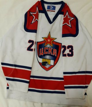 Russian Red Army Game Worn Hockey Jersey Andrei Vasiliev Kmhl Nhl