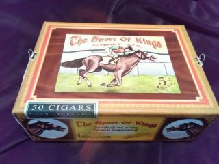 Vintage The Sport Of Kings Premium Cigar Box Race Horses Rare
