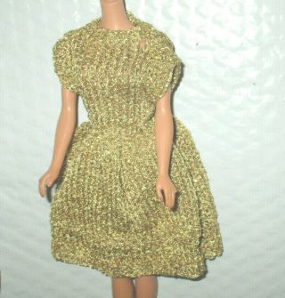 Vintage Barbie Clone Size " Gold Knit Dress "
