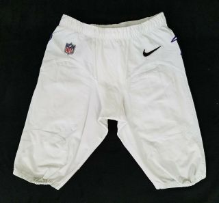 38 Of Baltimore Ravens Player Worn White Football Pants - Size 34 Short