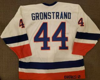 Jari Gronstrand York Islanders 1989 - 1990 Game Worn White Home Jersey