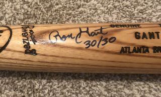 Ron Gant Signed Game Bat (cracked Bat)